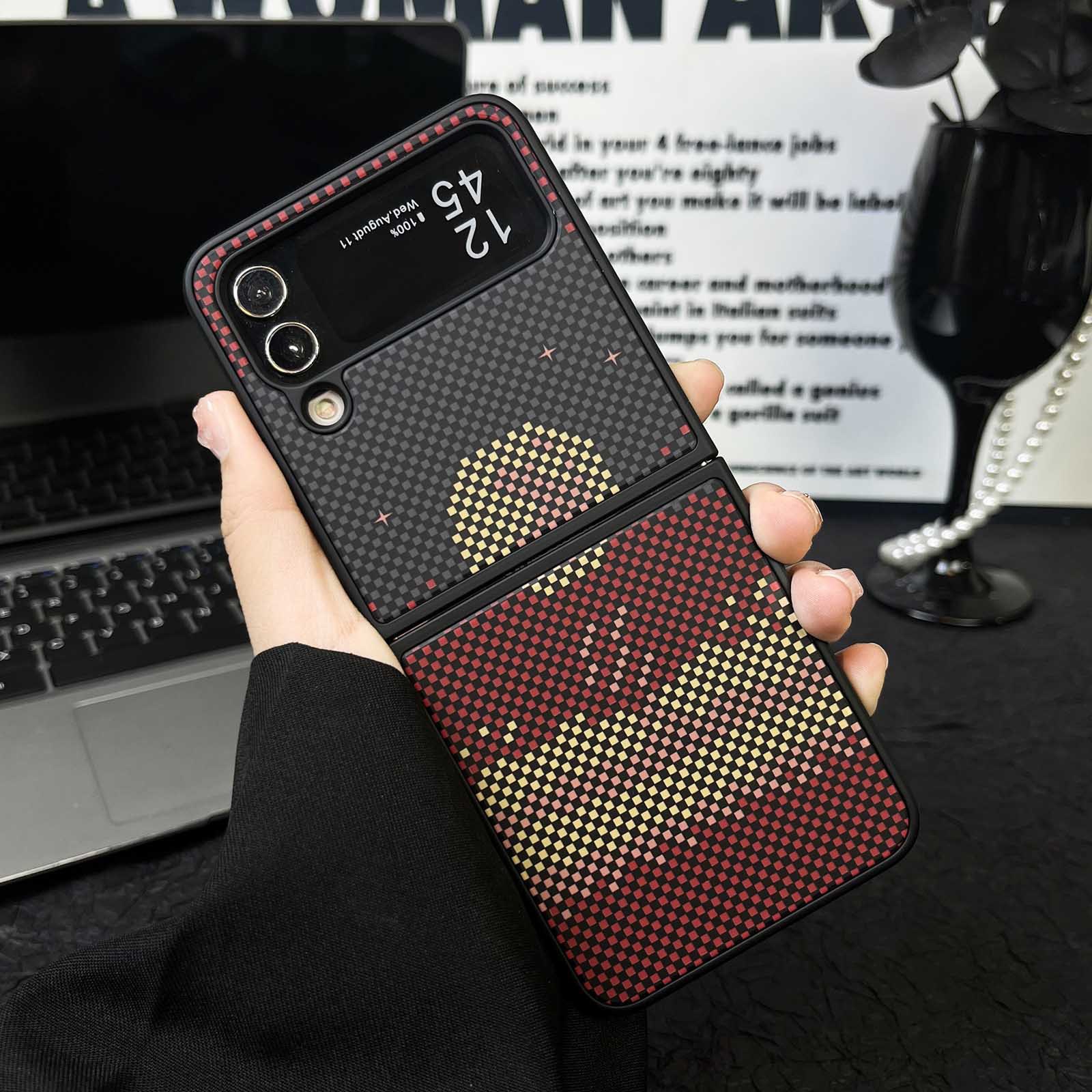Retro Cyberpunk Pixels Matte Case for Samsung Galaxy Z Flip 6 5 4  