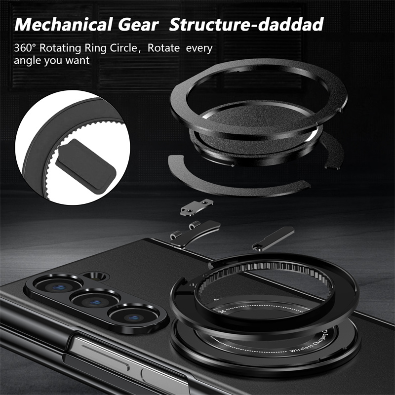 Luxury Matte Solid Color 360° Rotating Bracket Phone Case For Samsung Galaxy Z Fold 6 5 4 3 