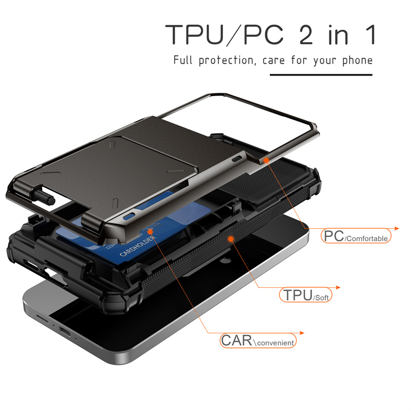 Shockproof Armor Flip Card Slot Wallet Case for Samsung Galaxy A55 A35 A25 A15