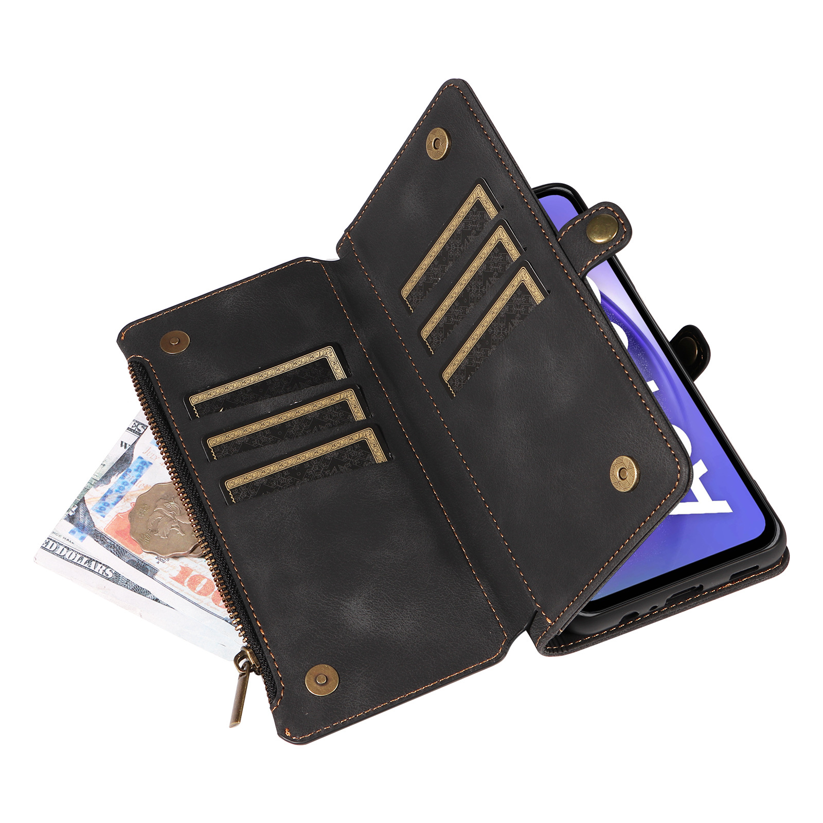 Multi-pocket Leather Wallet Case for Samsung Galaxy A55 A35 A25 A15