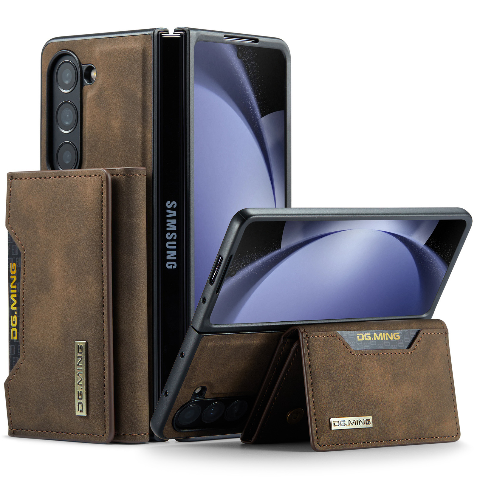 Luxury Card Holder Leather Magnetic Pocket Wallet Phone Case For Samsung Galaxy Z Fold 6 5 4 3 
