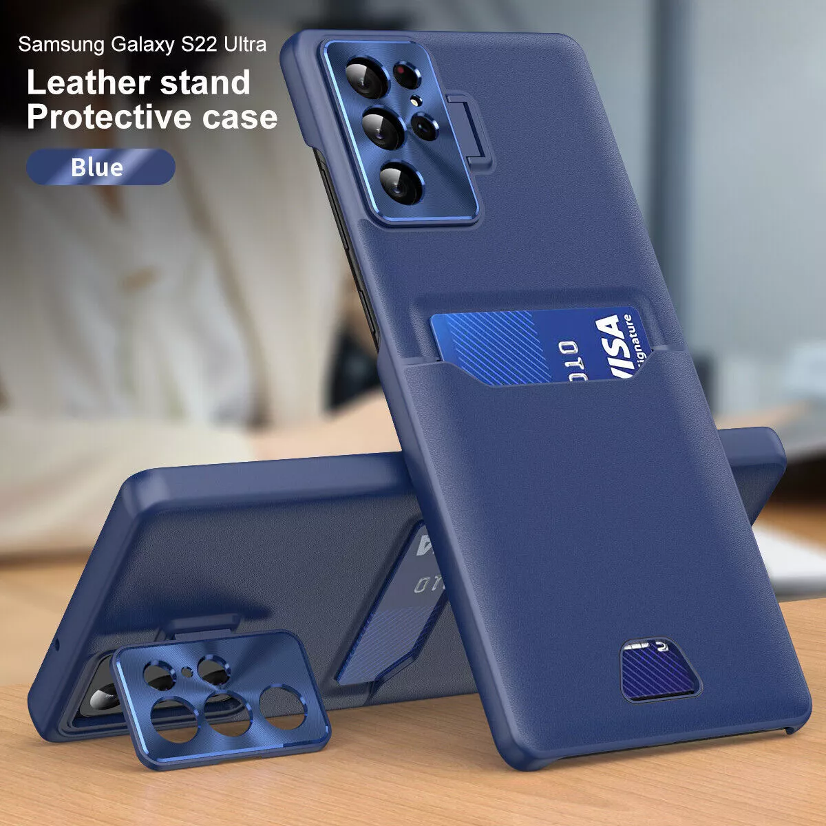 Luxury Card Holder Bracket Shockproof Case For Samsung Galaxy S23/S22 Series 