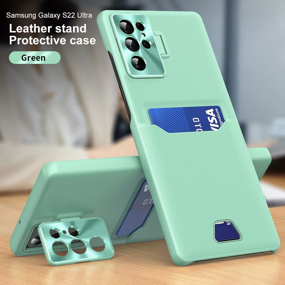 Luxury Card Holder Bracket Shockproof Case For Samsung Galaxy S23/S22 Series 