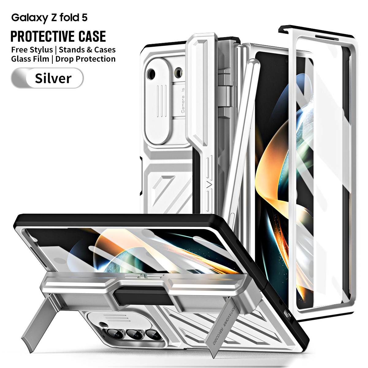 Magnetic Hinge Rotate Pen Slot Case For Samsung Galaxy Z Fold 6 5 4 