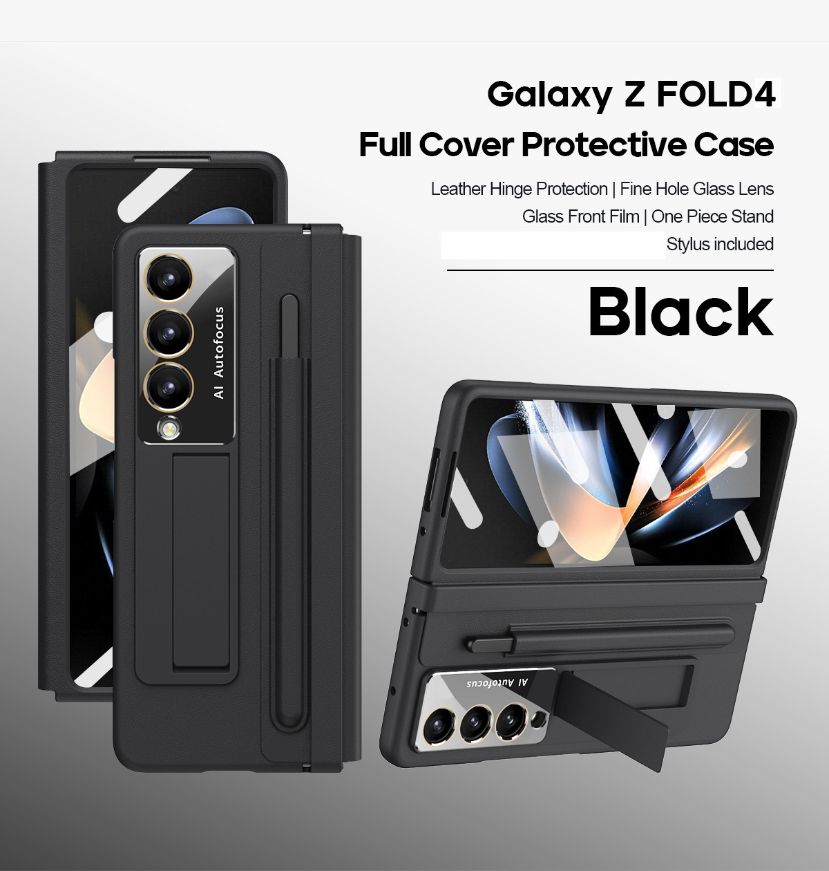 Leather Hinge With Pen Slot Stylus Phone Cases For Samsung Galaxy Z Fold 6 5 4