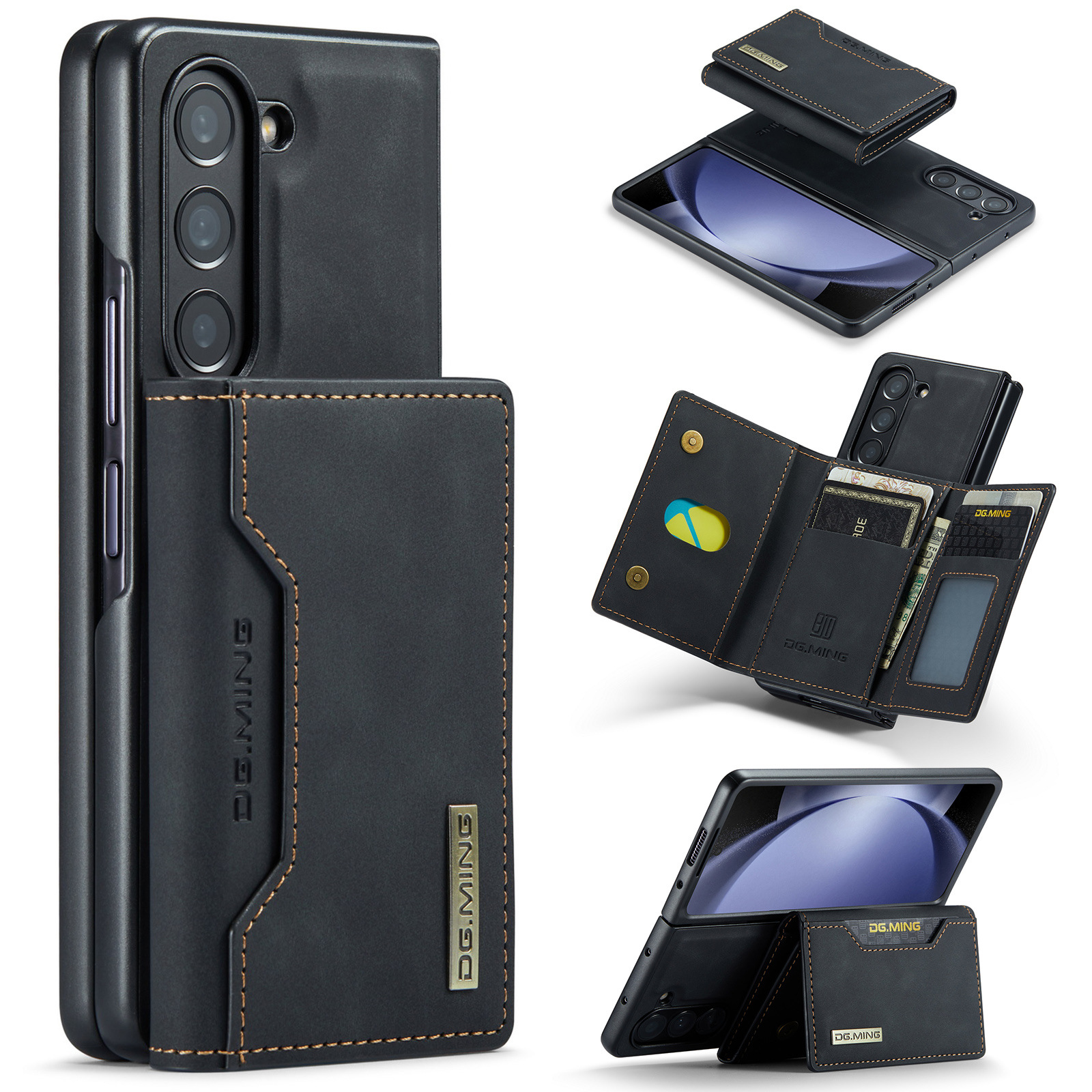 Luxury Card Holder Leather Magnetic Pocket Wallet Phone Case For Samsung Galaxy Z Fold 6 5 4 3 