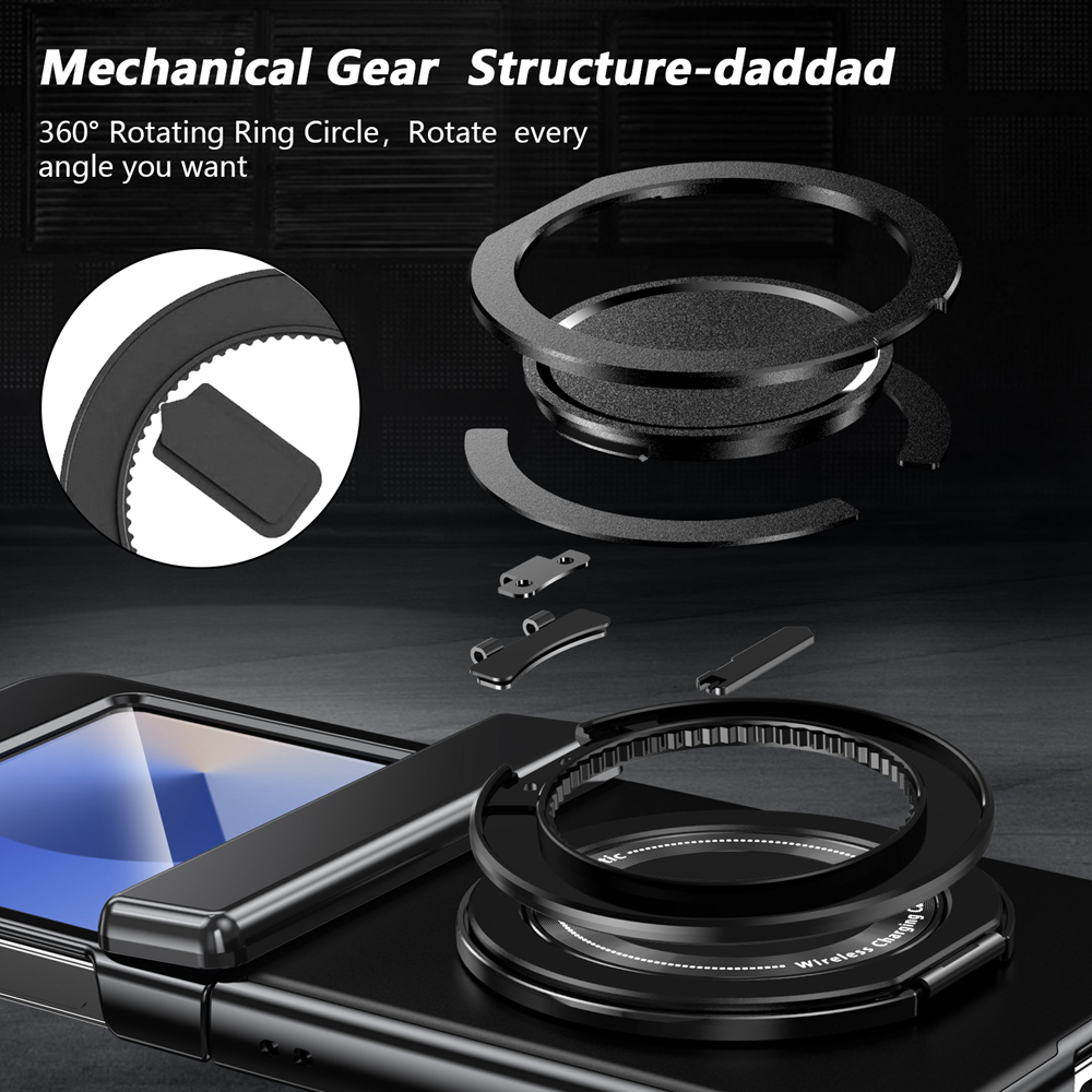 360° Rotating Hinge Magnetic Ring Case with Screen Protector for Samsung Galaxy Z Flip 6 5 4 3