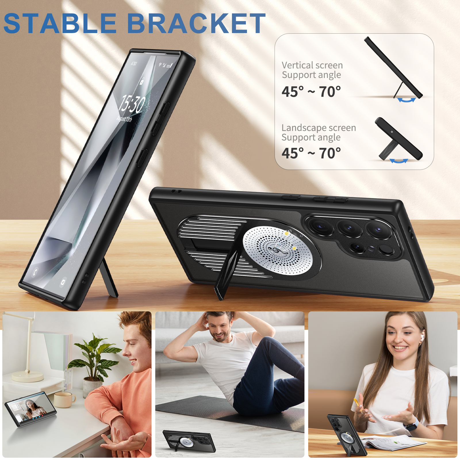 Aromatherapy Heat Dissipation Magnetic Metal Stand Case For Samsung Galaxy S24 S23 S22 Ultra