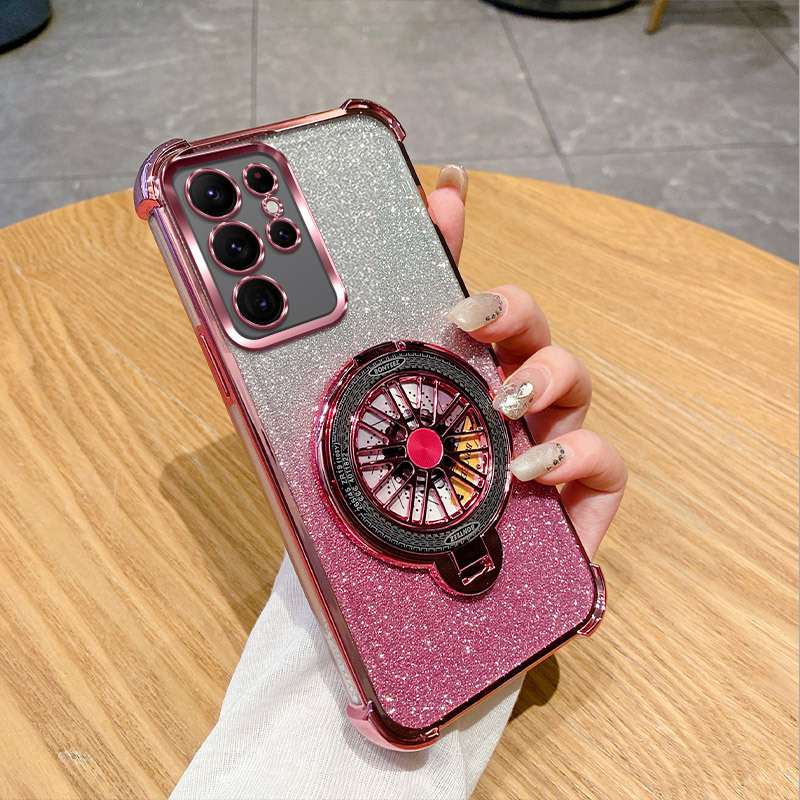 Glitter Shockproof Gradient Plating Phone Case For Samsung Galaxy S24 S23 S22 S21 Series