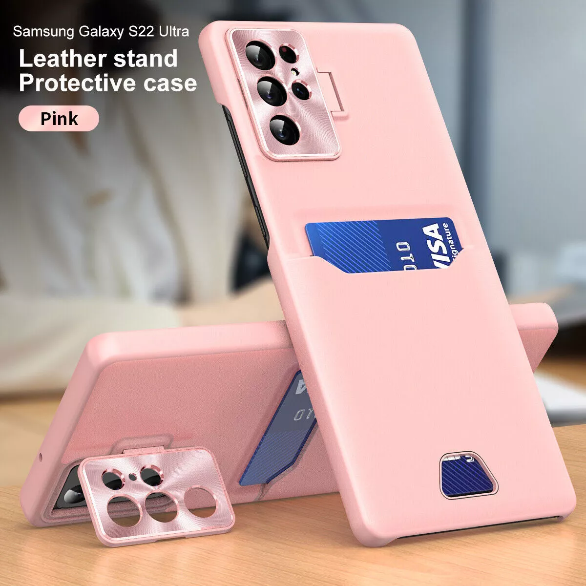 Luxury Card Holder Bracket Shockproof Case For Samsung Galaxy S23/S22 Series 