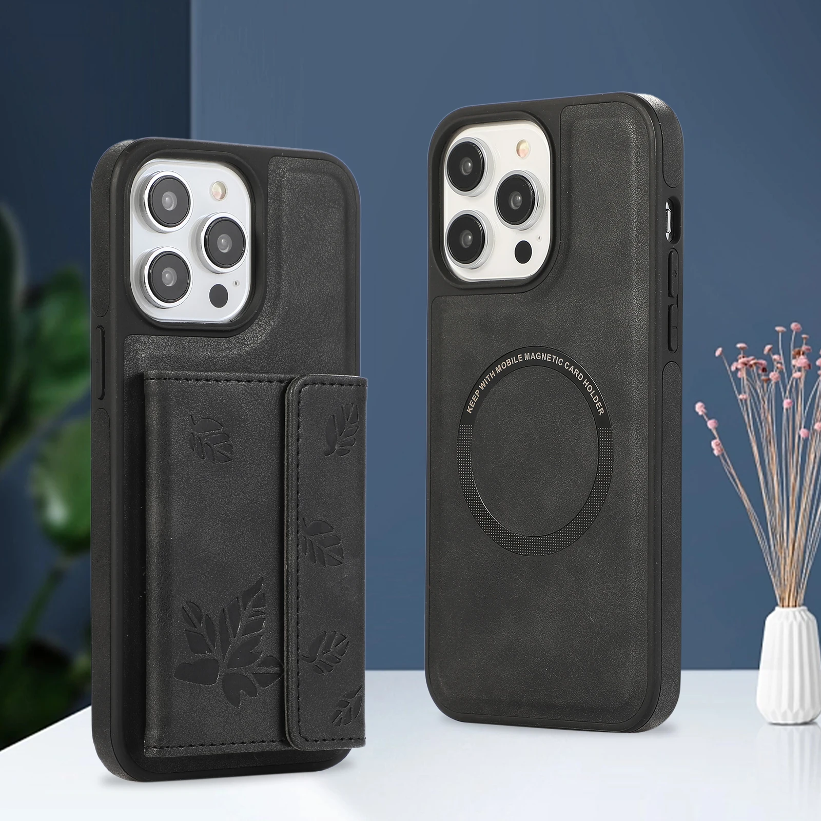 2 in 1 Detachable Magnetic Phone Case with Card Holder for iPhone 16 15 14 13 12 Series