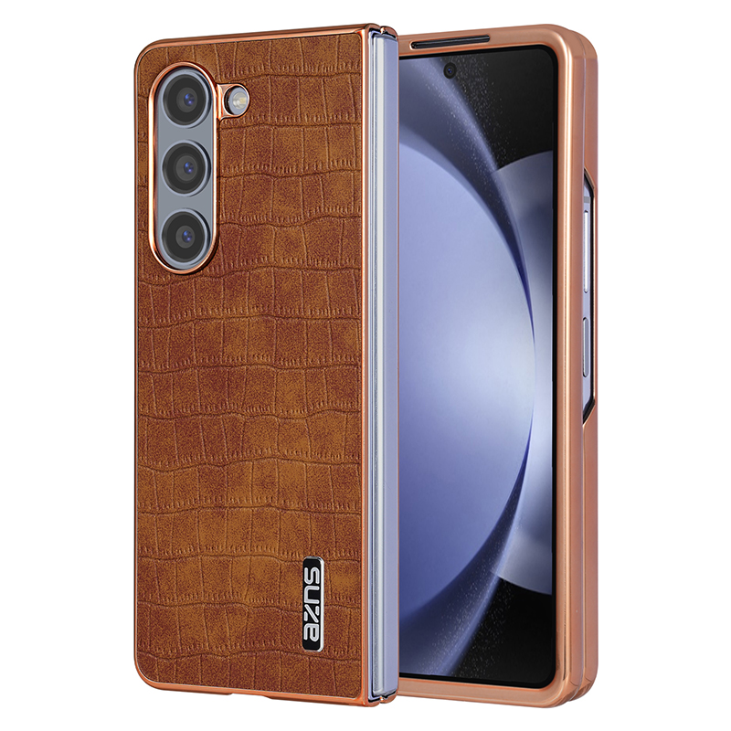 Luxury Crocodile Pattern Leather Phone Case for Samsung Galaxy Z Fold 6 5 4 3