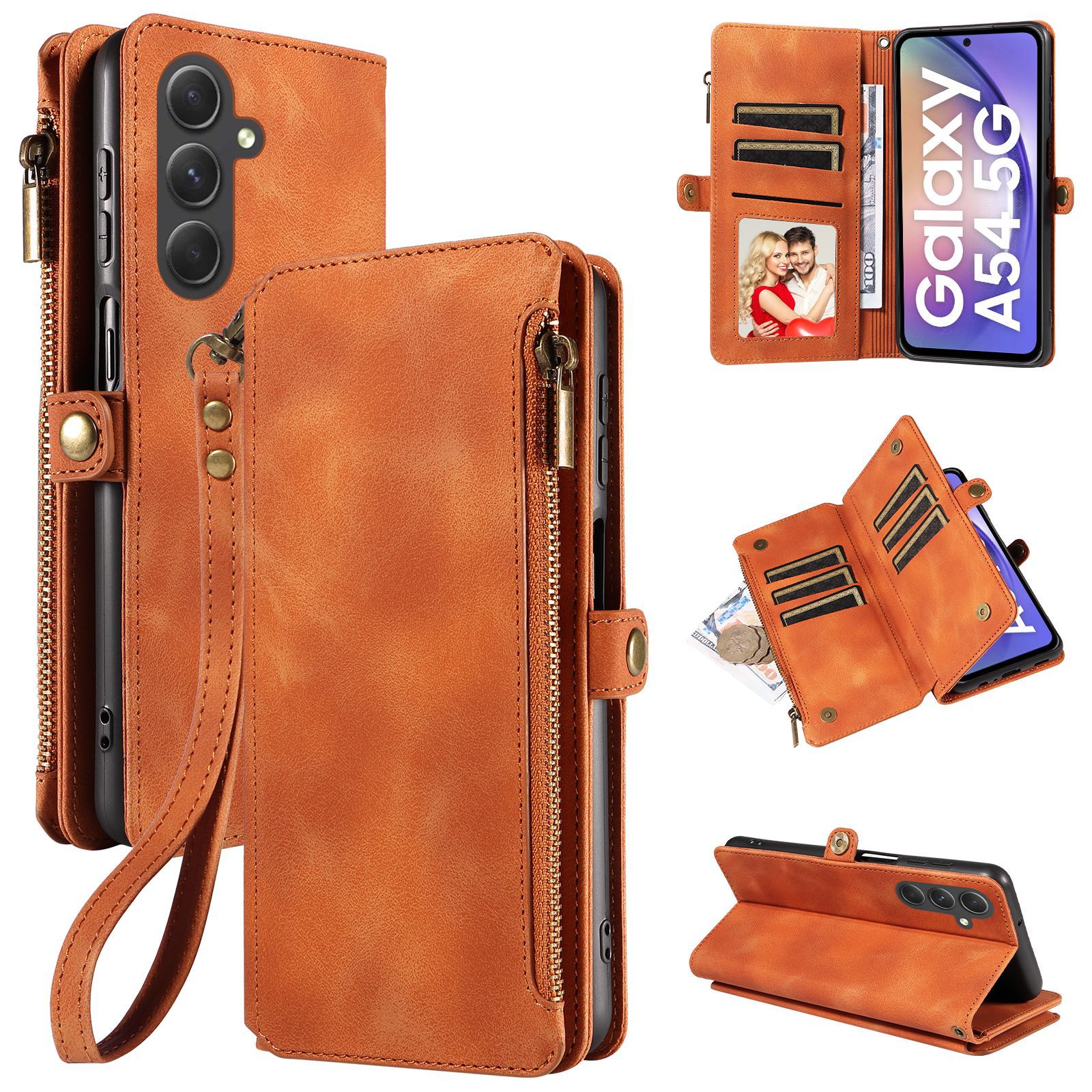 Multi-pocket Leather Wallet Case for Samsung Galaxy A55 A35 A25 A15