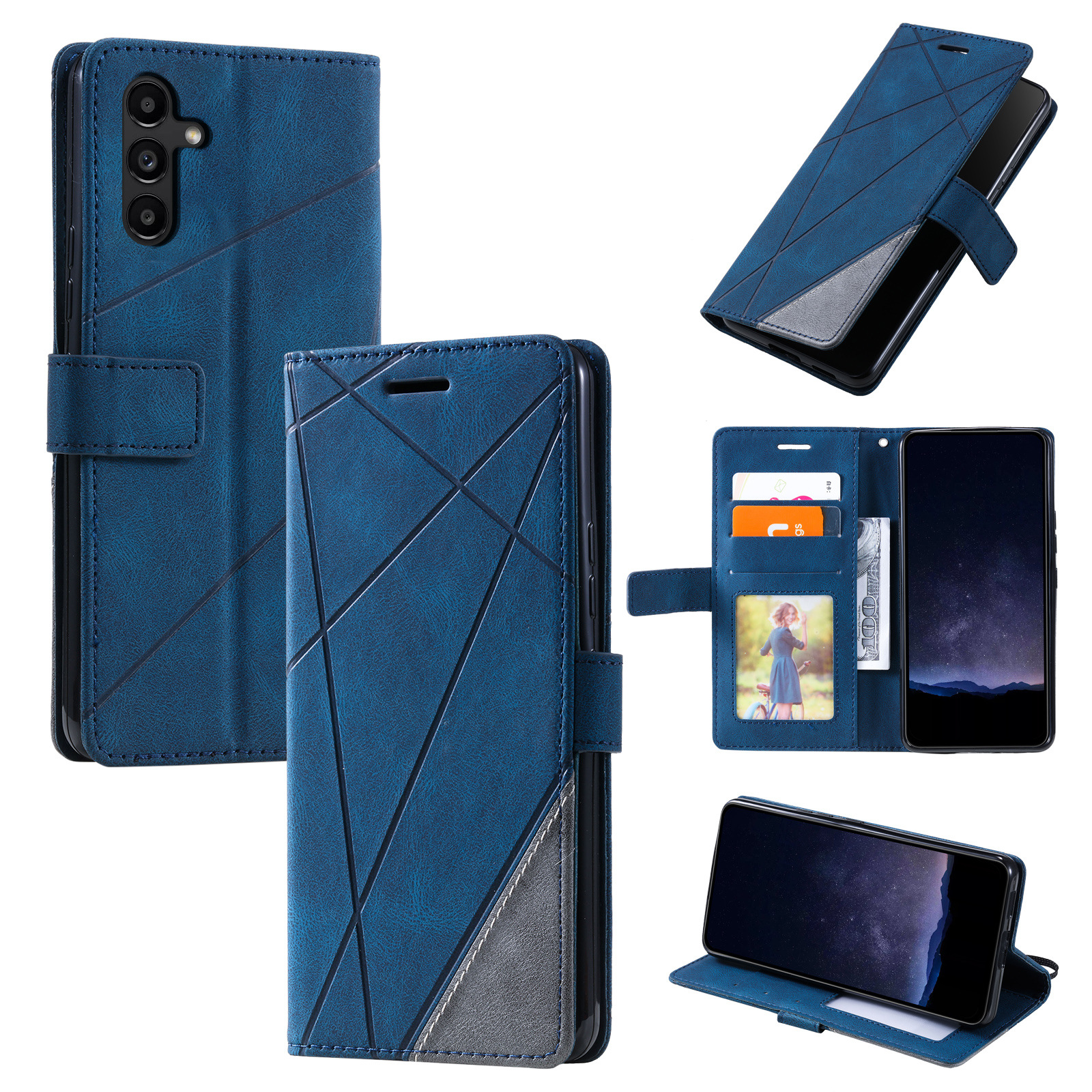 luxury Leather Stand Business Phone Holster Case For Samsung Galaxy A55 A35 A25 A15 