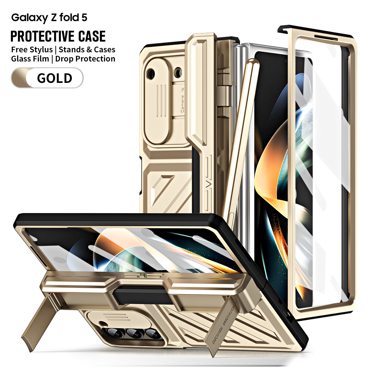 Magnetic Hinge Rotate Pen Slot Case For Samsung Galaxy Z Fold 6 5 4 