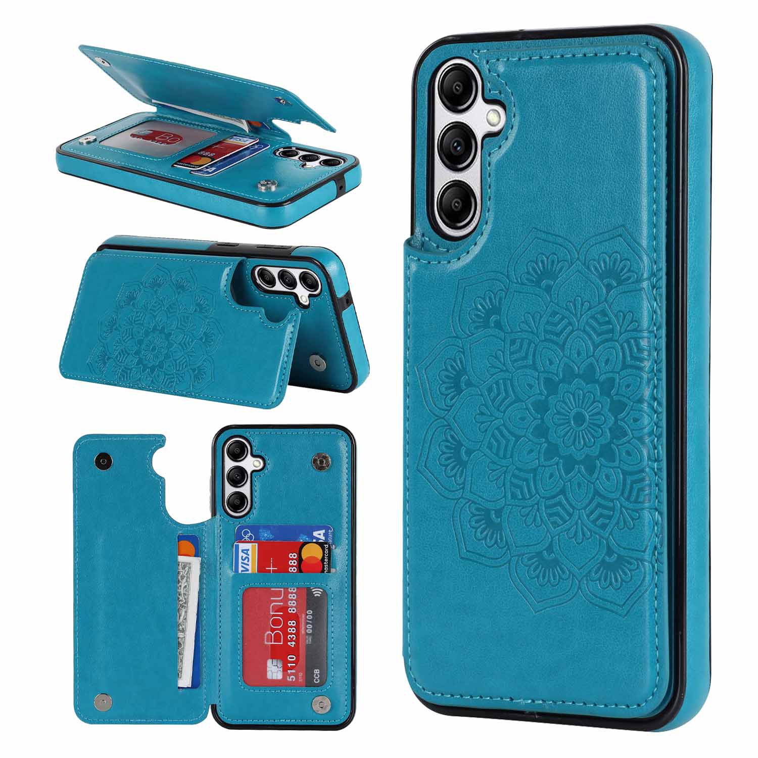 Mandala Floral Flip Leather Wallet Case for Samsung Galaxy A54 5G