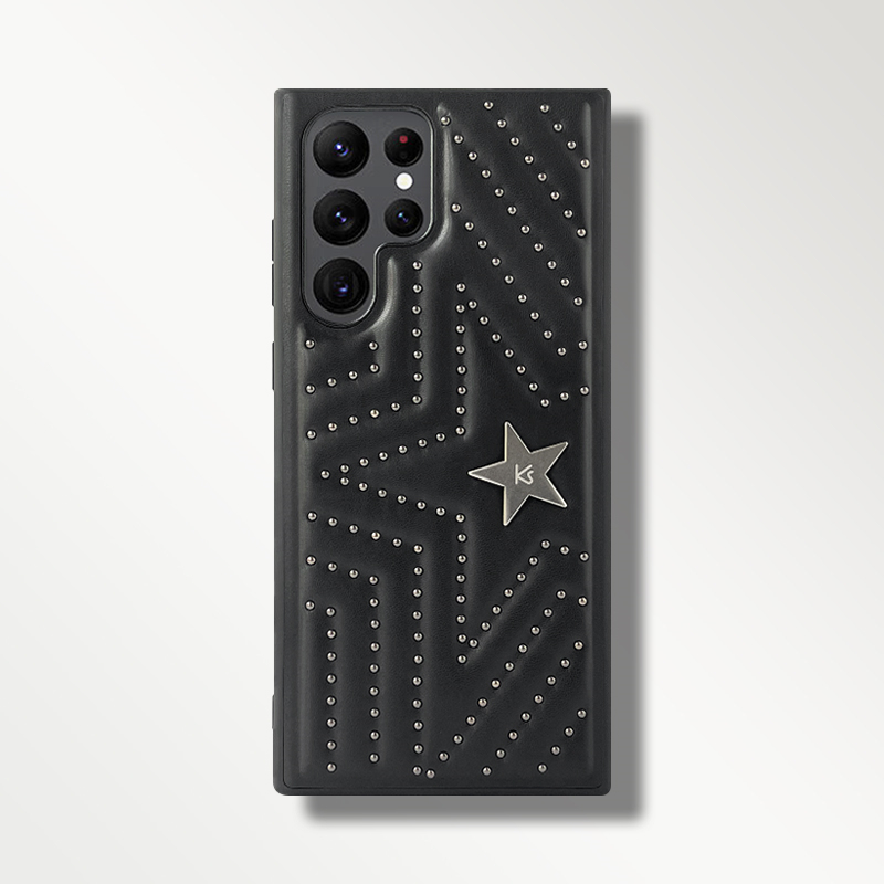 Luxury Rivet Stars Fashion Punk Leather Case for Samsung Galaxy S24 Ultra Plus