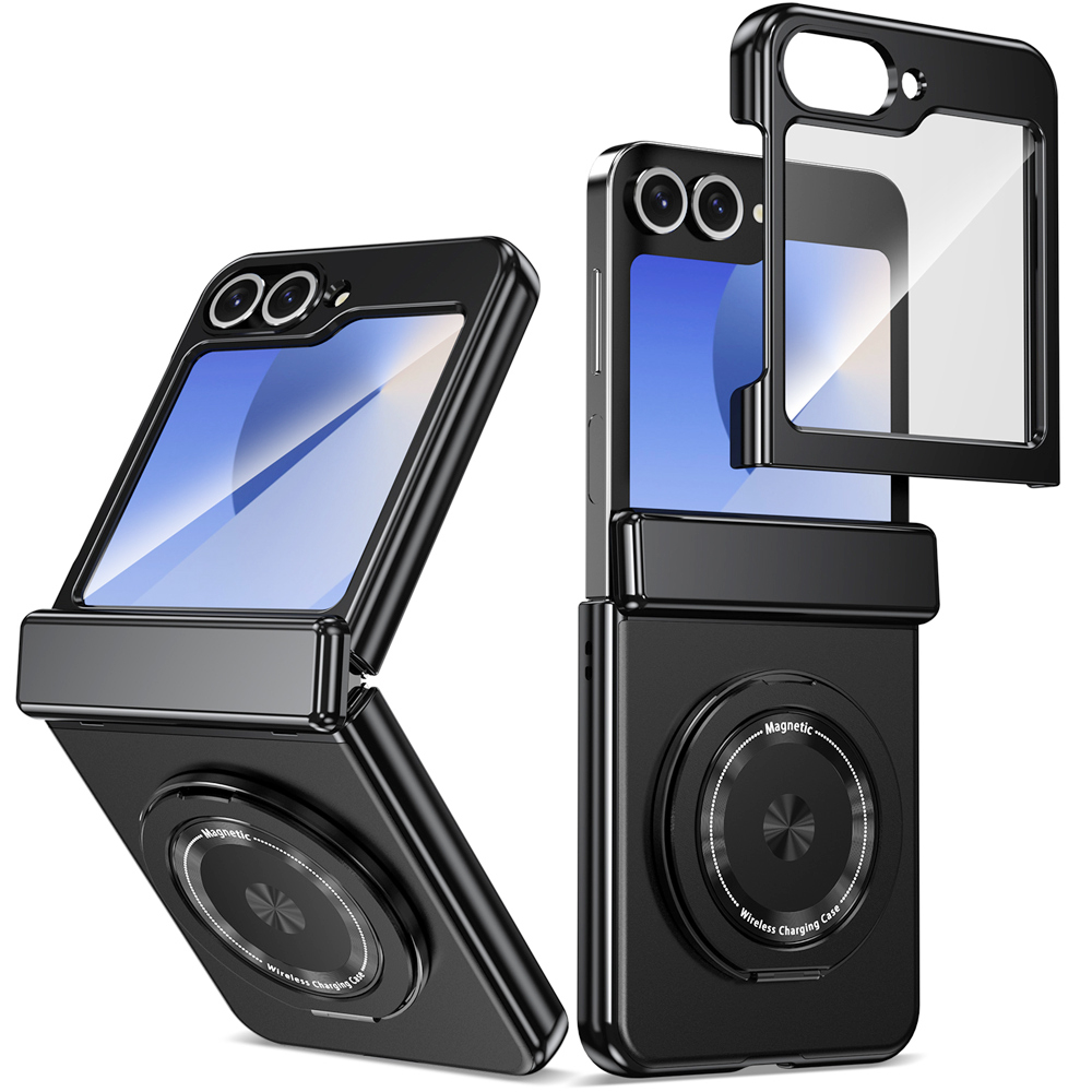 360° Rotating Hinge Magnetic Ring Case with Screen Protector for Samsung Galaxy Z Flip 6 5 4 3