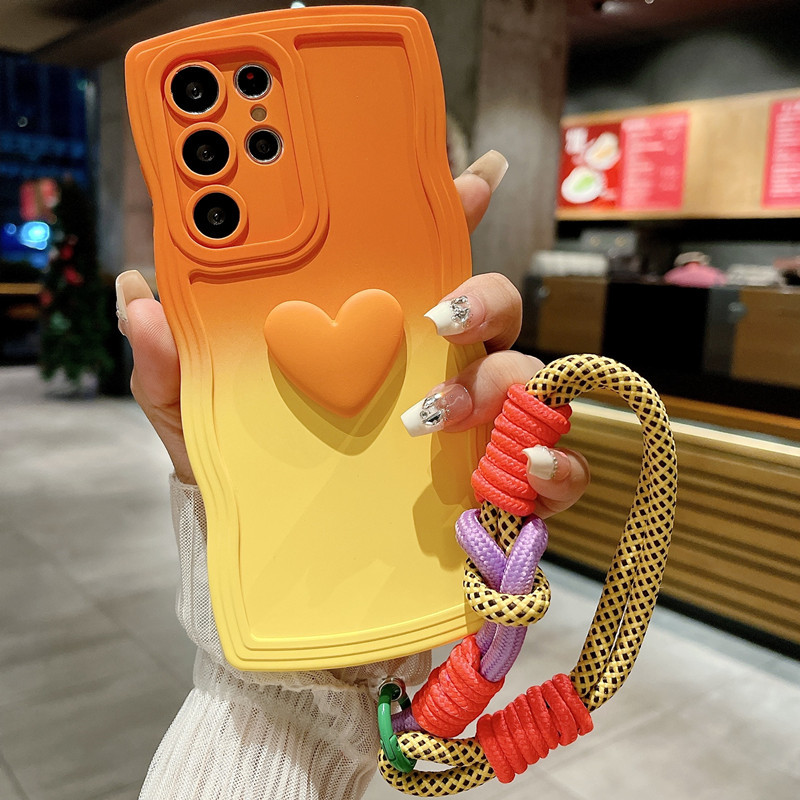 Gradient Love Wave Border Phone Case for Samsung Galaxy S24 Plus Ultra