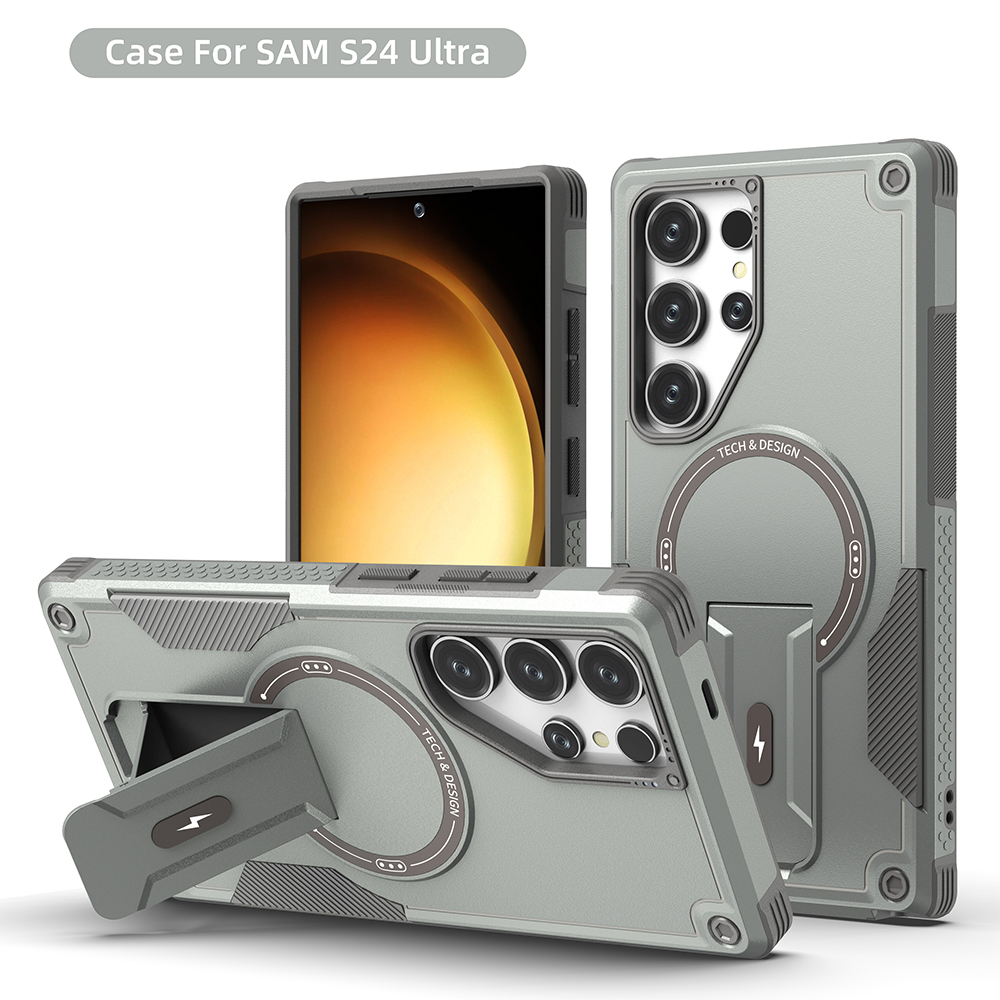 Invisible Stand Drop Protection Shockproof Case for Samsung Galaxy S24 Ultra Plus