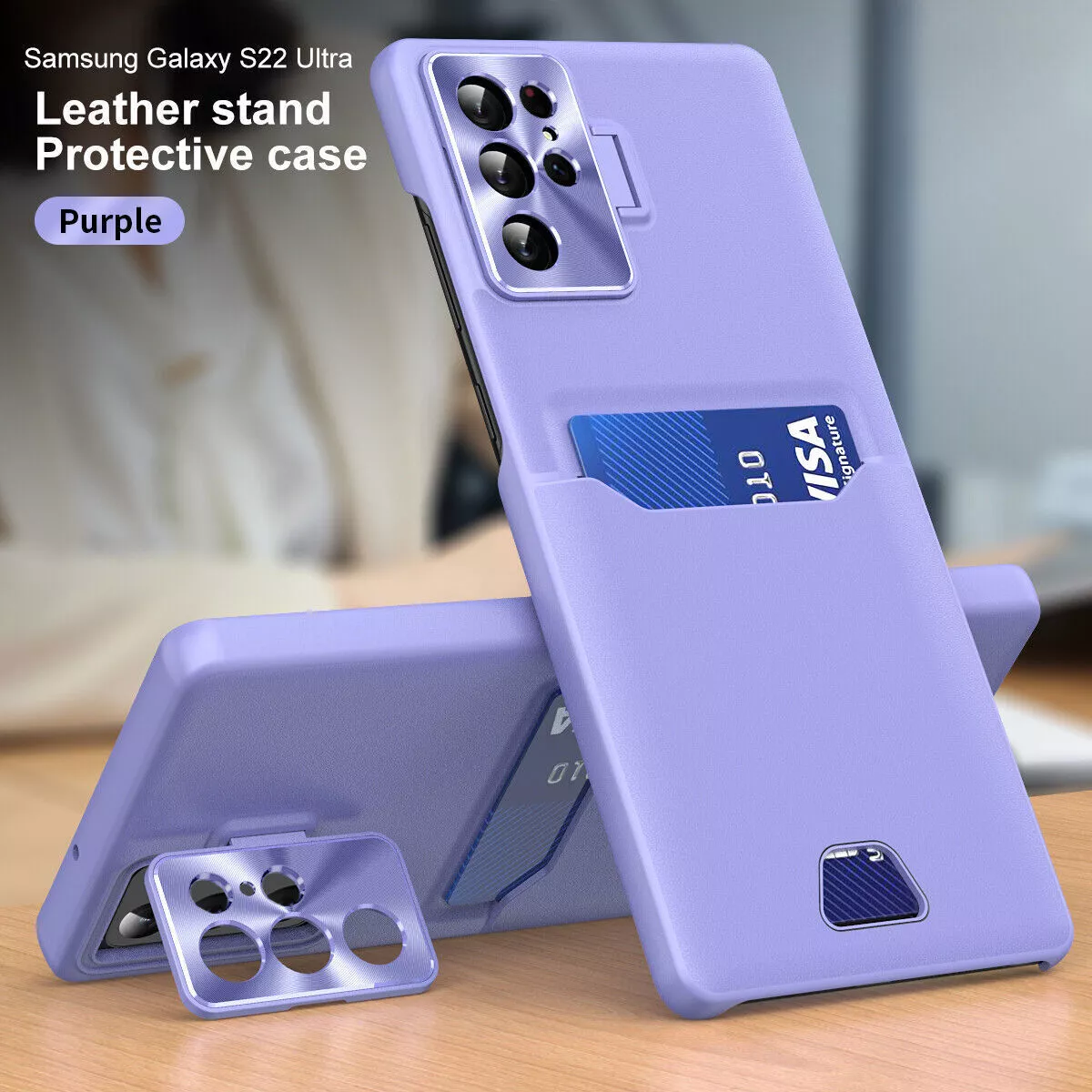 Luxury Card Holder Bracket Shockproof Case For Samsung Galaxy S23/S22 Series 