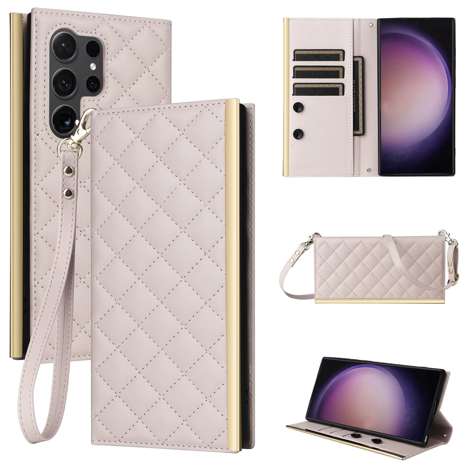 Wrist Strap Crossbody Phone Case for Samsung Galaxy S24 S23 S22 S21 Series