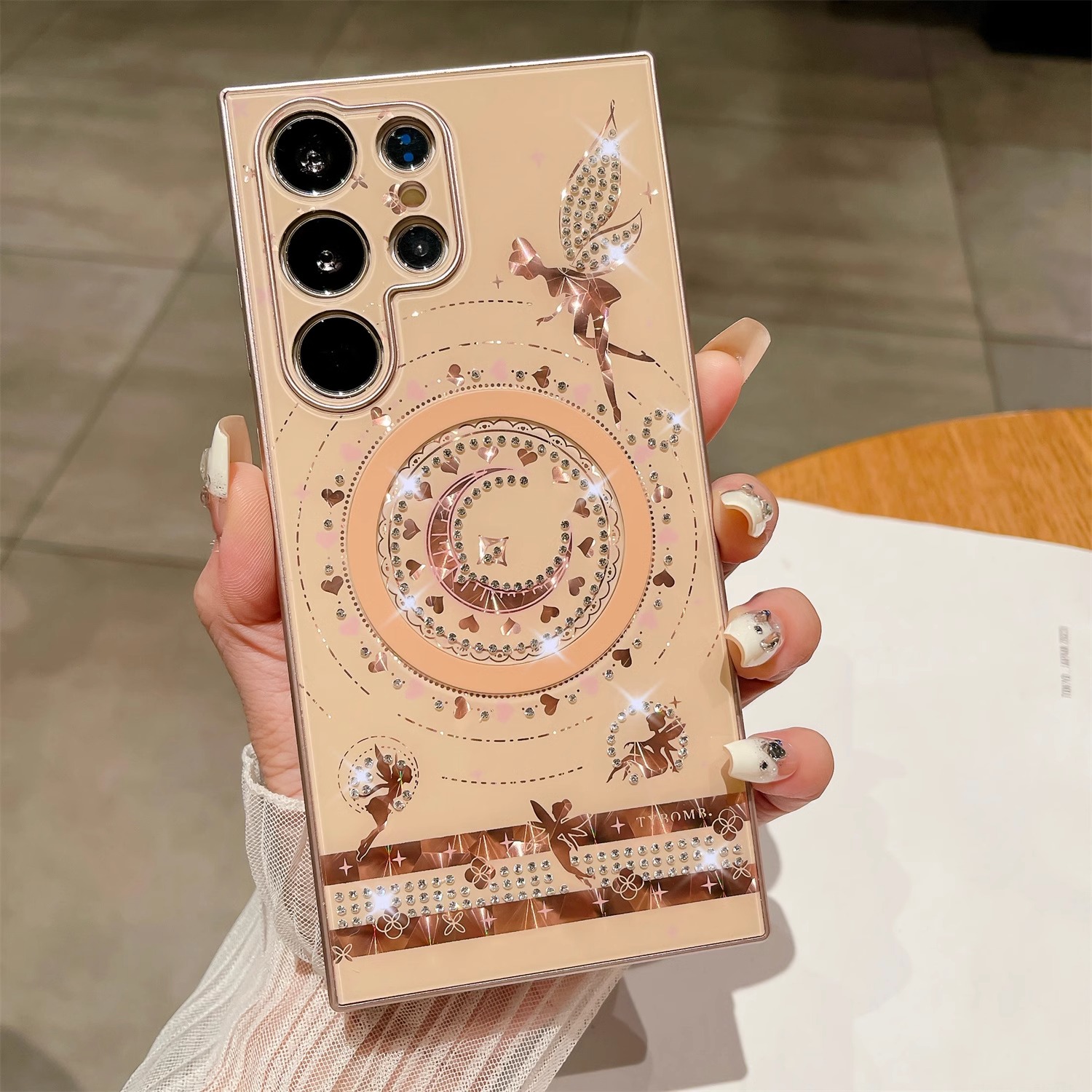 Glittering Crystals Pattern Magnetic Phone Case for Samsung Galaxy S24 S23 S22 Plus Ultra