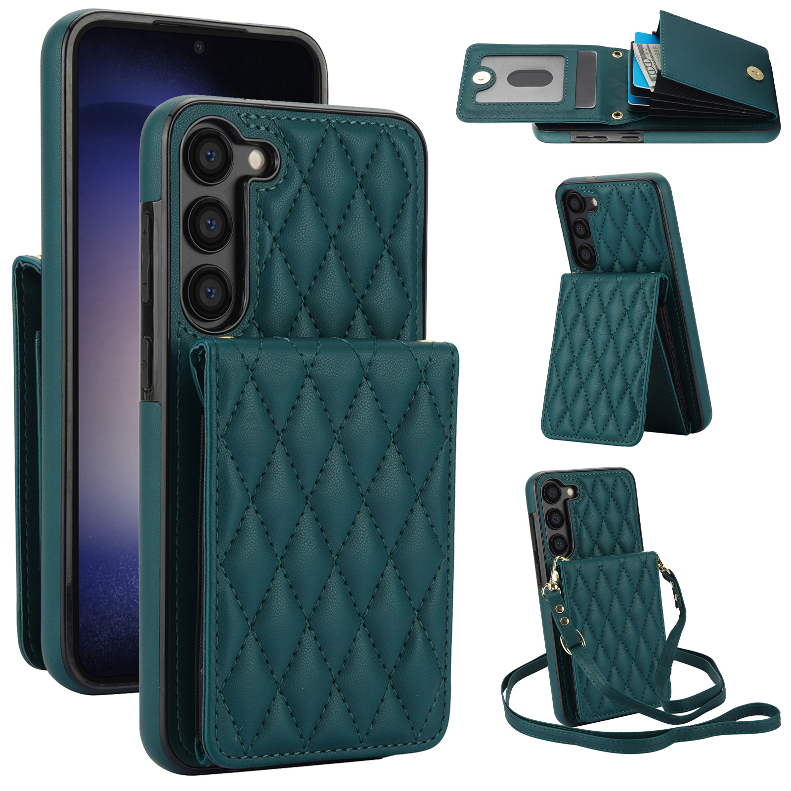 Crossbody Lanyard Leather Wallet Card Phone Case for Samsung Galaxy A55 A35 A25 A15
