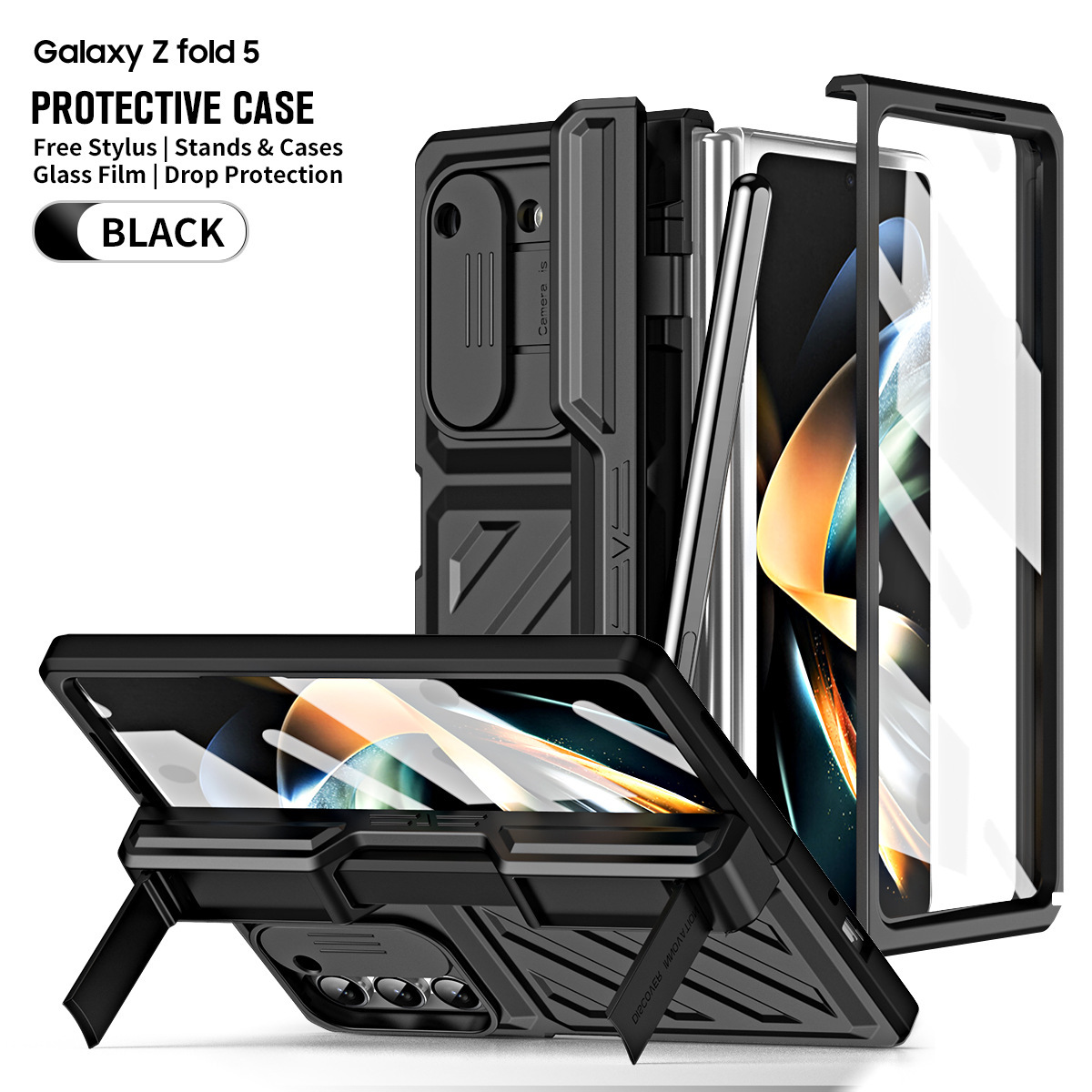 Magnetic Hinge Rotate Pen Slot Case For Samsung Galaxy Z Fold 6 5 4 