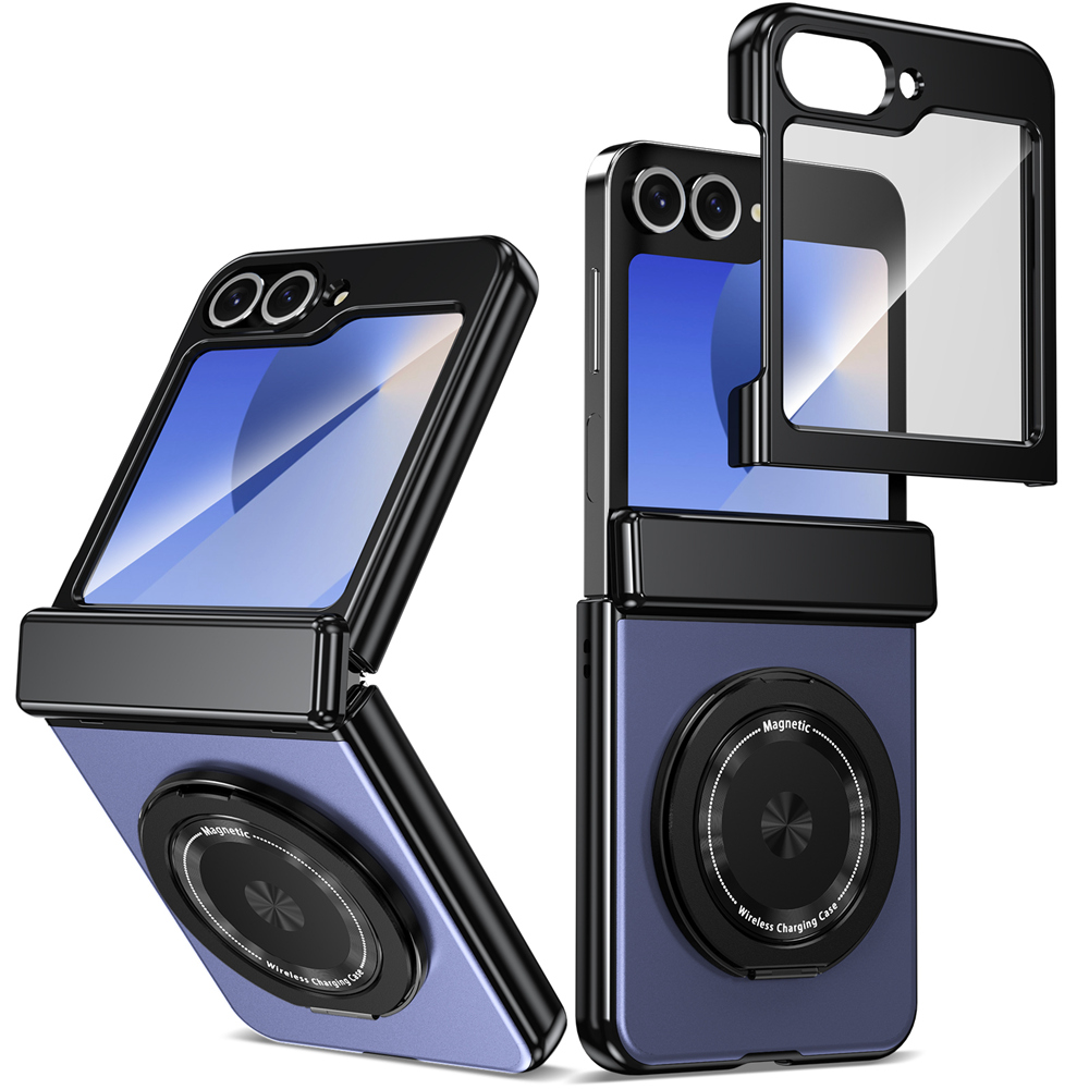 360° Rotating Hinge Magnetic Ring Case with Screen Protector for Samsung Galaxy Z Flip 6 5 4 3