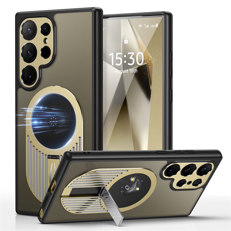 Aromatherapy Heat Dissipation Magnetic Metal Stand Case For Samsung Galaxy S24 S23 S22 Ultra