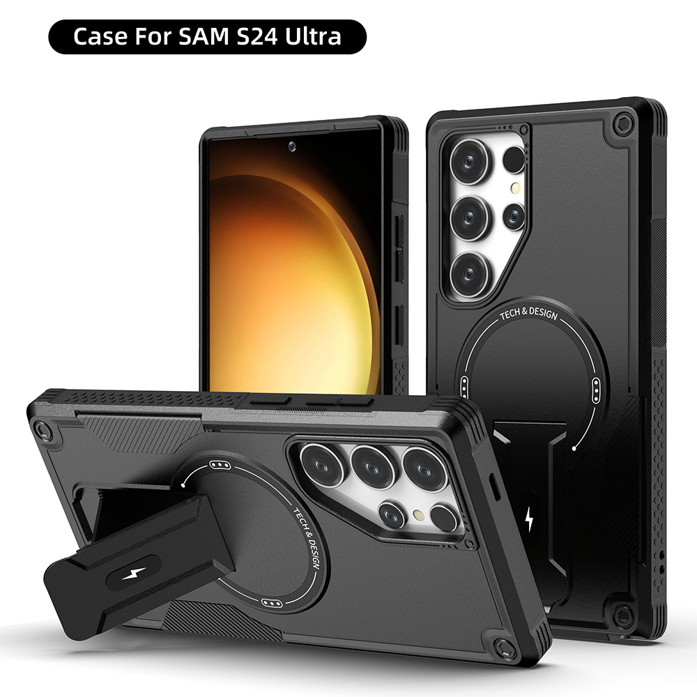 Invisible Stand Drop Protection Shockproof Case for Samsung Galaxy S24 Ultra Plus