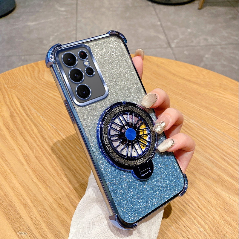 Glitter Shockproof Gradient Plating Phone Case For Samsung Galaxy S24 S23 S22 S21 Series