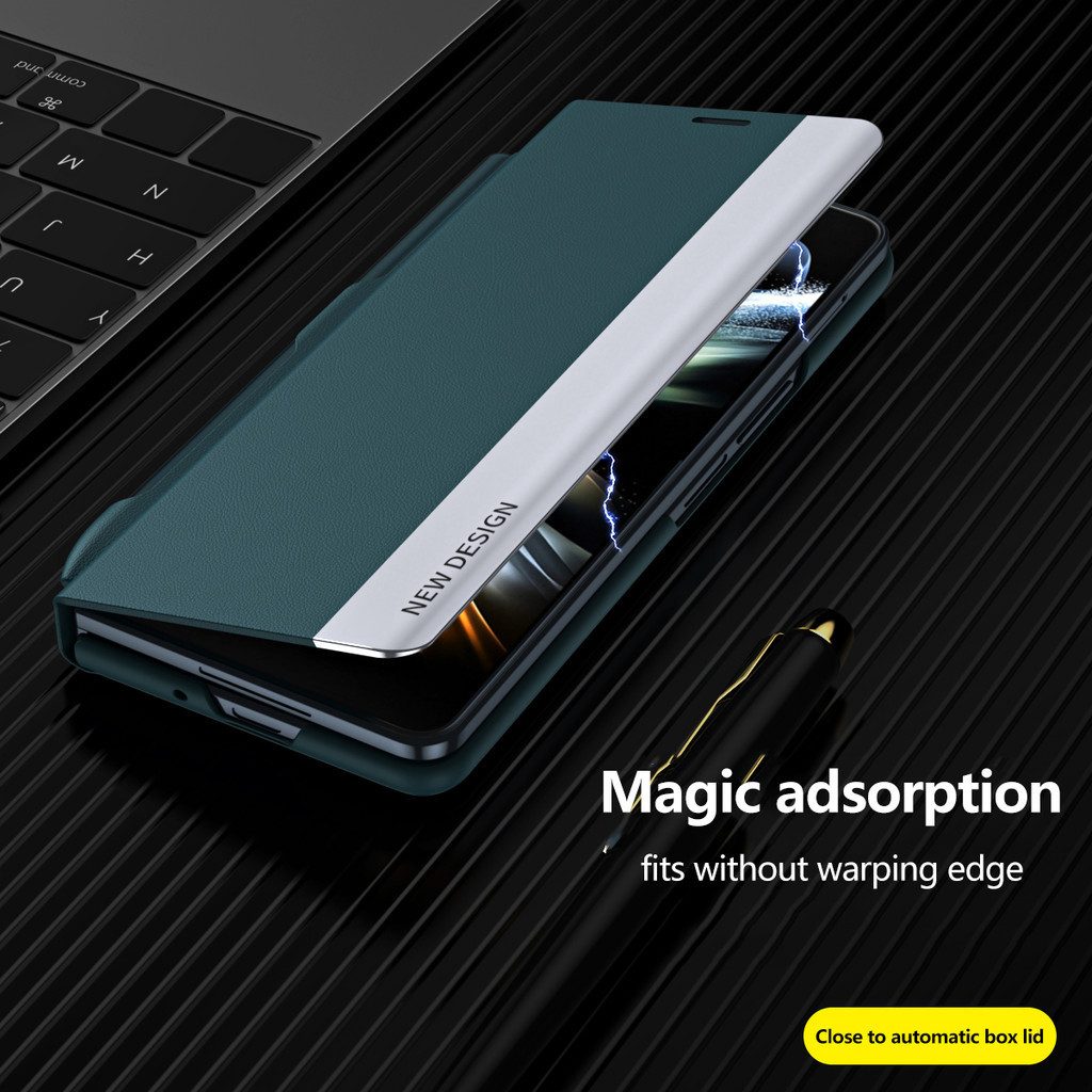 Luxury Leather Electroplating Holder Pen Slot Phone Case For Samsung Galaxy Z Fold 6 5 4 3 