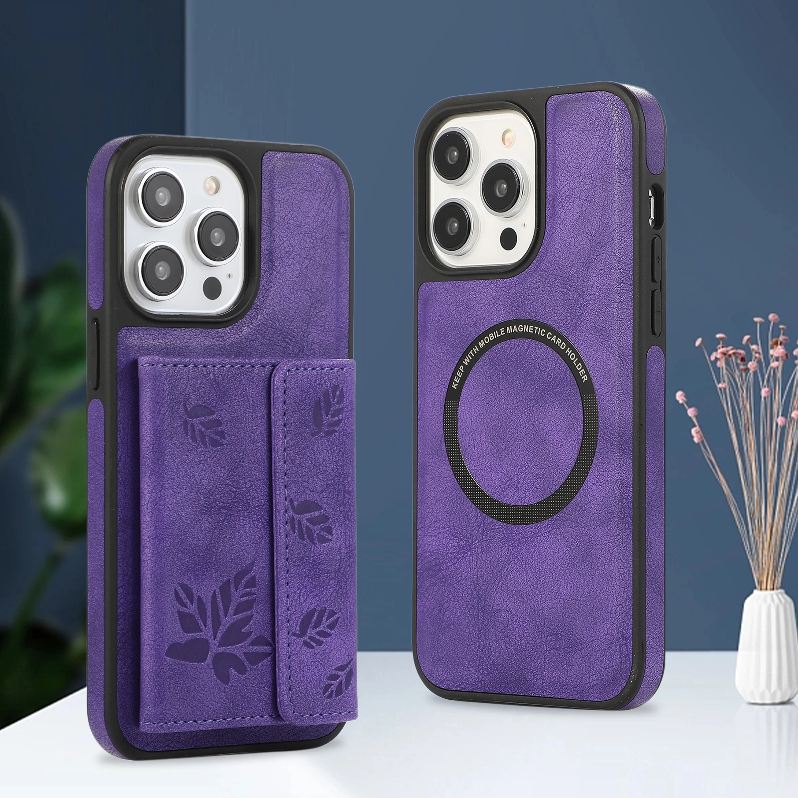 2 in 1 Detachable Magnetic Phone Case with Card Holder for iPhone 16 15 14 13 12 Series