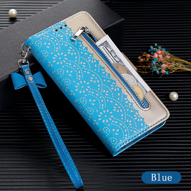 Luxury Lace Flower Zipper Wallet Case for Samsung Galaxy S23FE