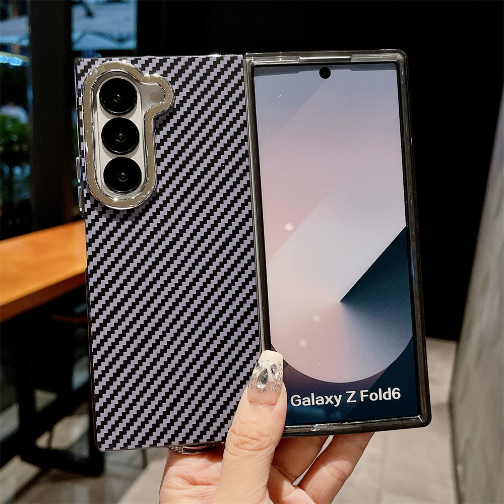Matte Carbon Fiber Folding Phone Case for Samsung Galaxy Z Fold 6 5