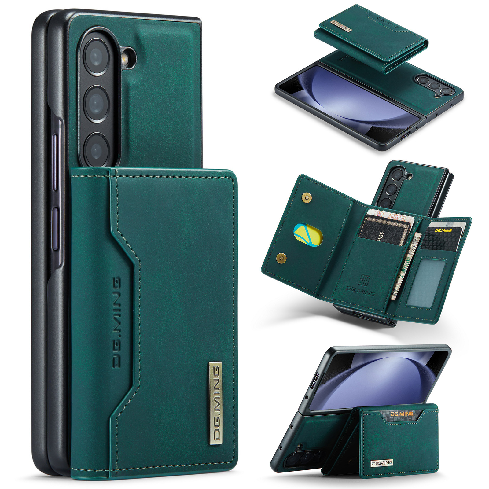 Luxury Card Holder Leather Magnetic Pocket Wallet Phone Case For Samsung Galaxy Z Fold 6 5 4 3 