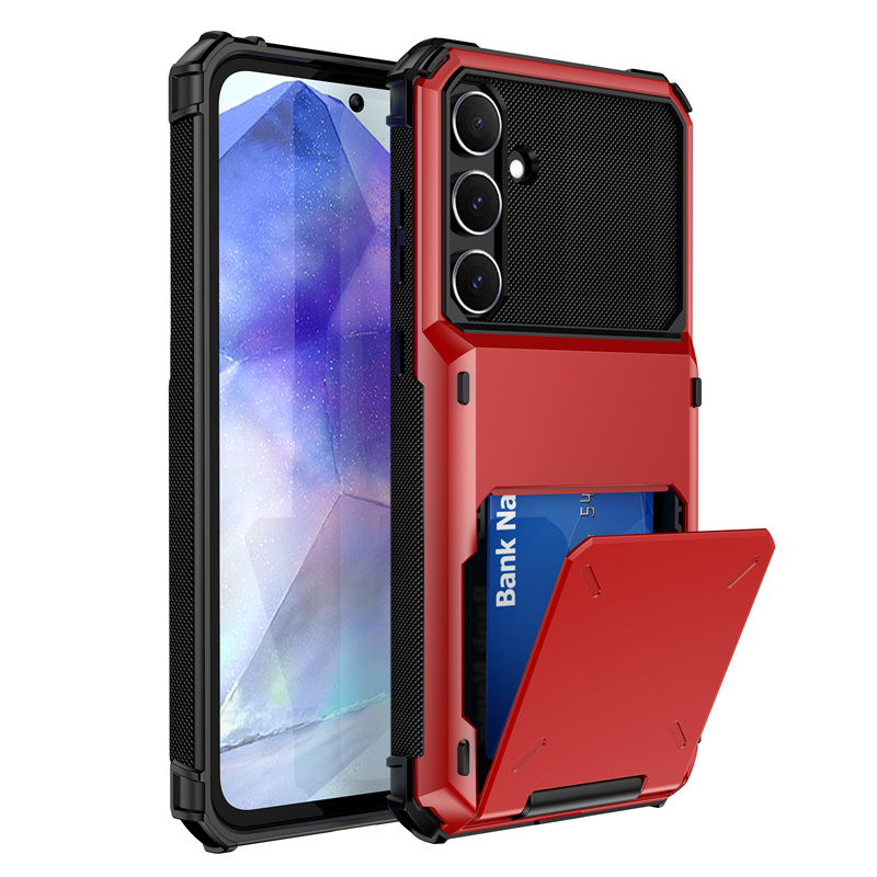 Shockproof Armor Flip Card Slot Wallet Case for Samsung Galaxy A55 A35 A25 A15
