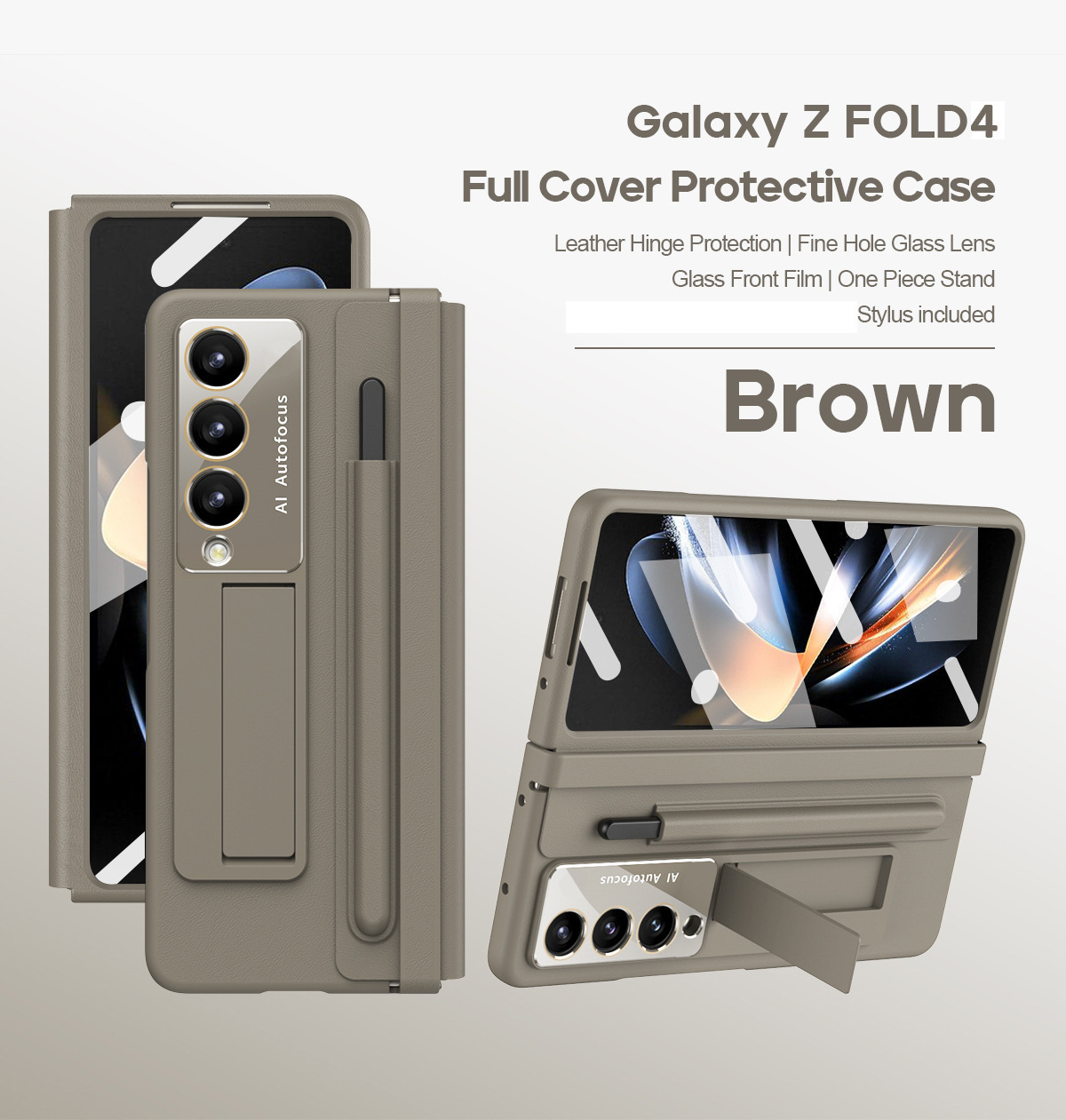 Leather Hinge With Pen Slot Stylus Phone Cases For Samsung Galaxy Z Fold 6 5 4