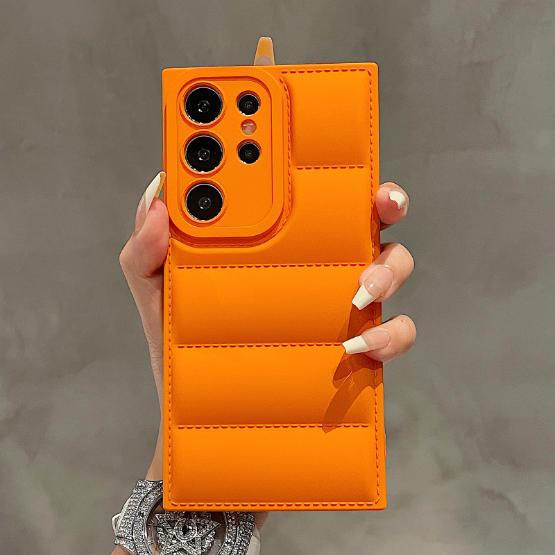 Luxury Down Jackets Air-Bags Liquid Case For Samsung Galaxy S24 Plus Ultra