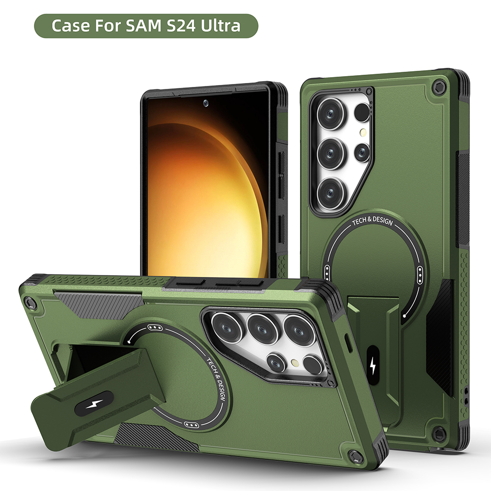 Invisible Stand Drop Protection Shockproof Case for Samsung Galaxy S24 Ultra Plus