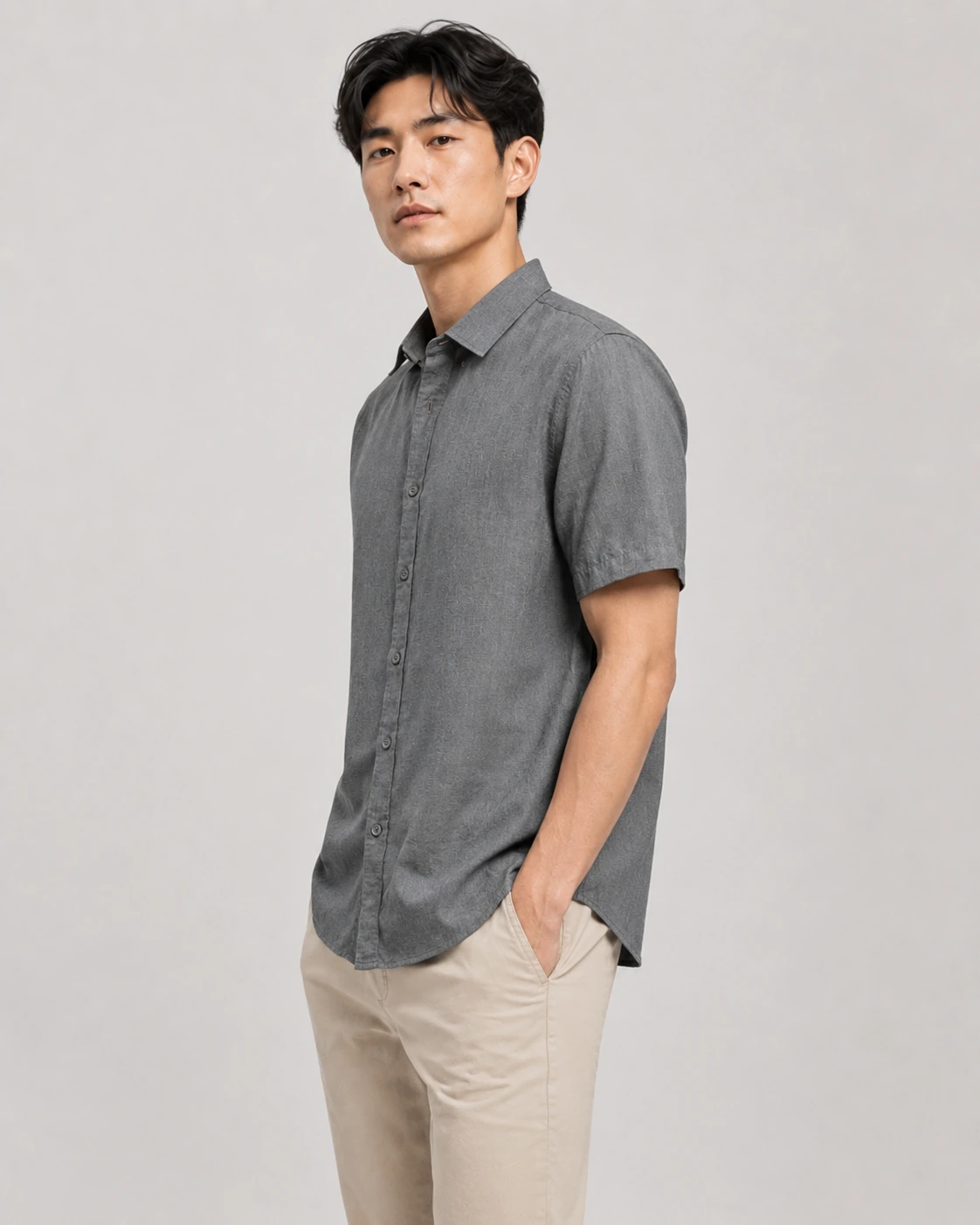 Men's Breathable Cotton-Linen Short Sleeve Shirt