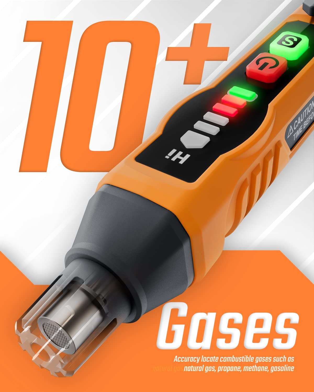 Natural Gas Leak Detector, With Audible & Visual Alarm