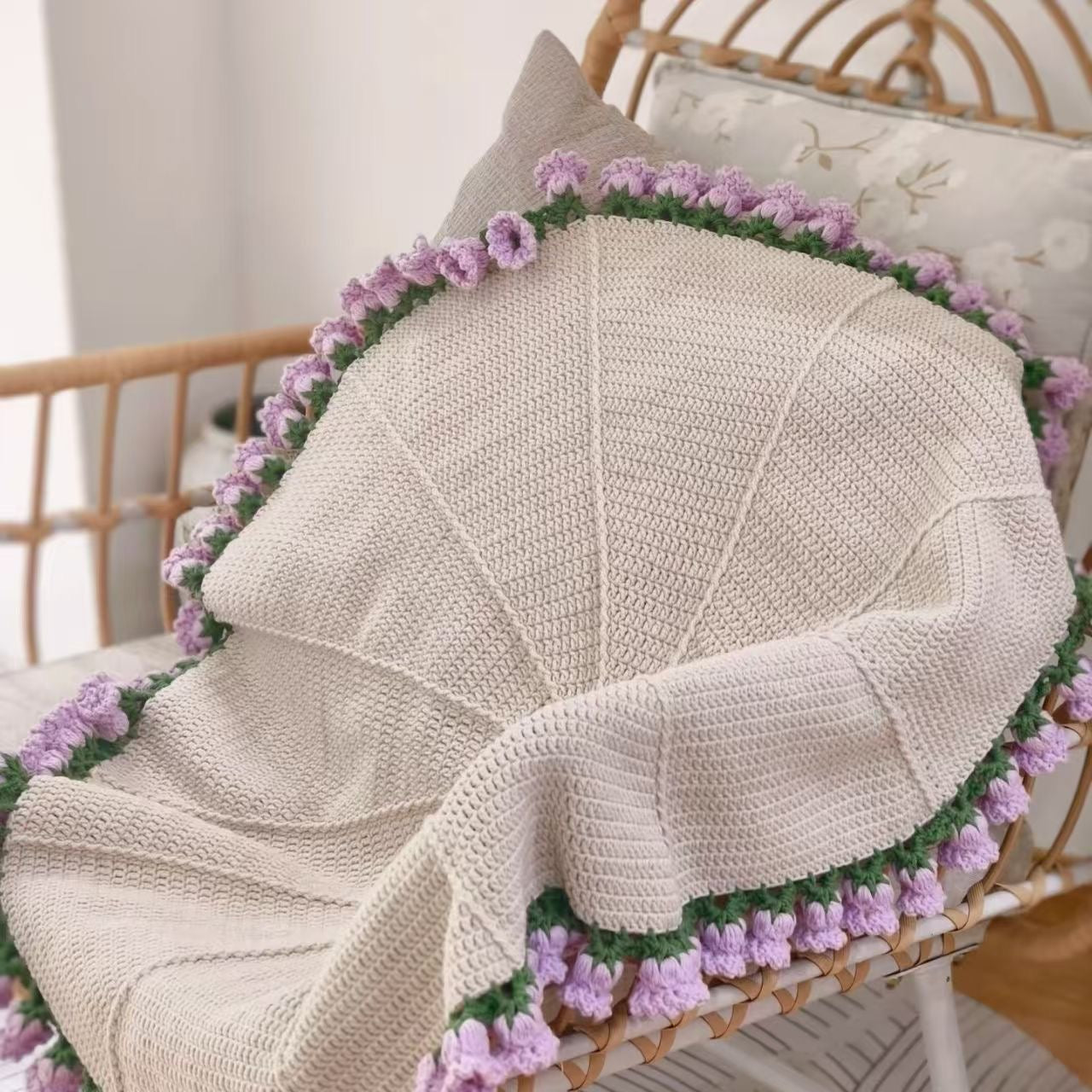🎁Mother's Day Hot Sale💐DIY Handmade Crochet Bouquet Blanket