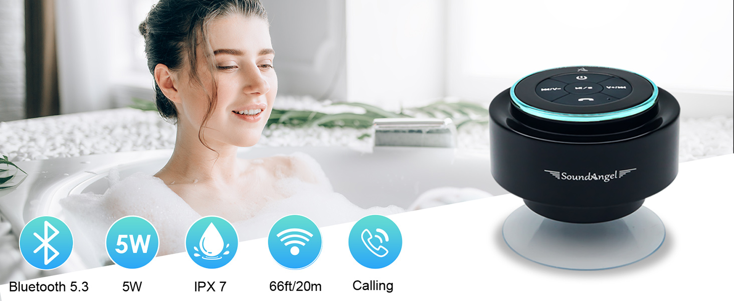 shower speaker bluetooth waterproof