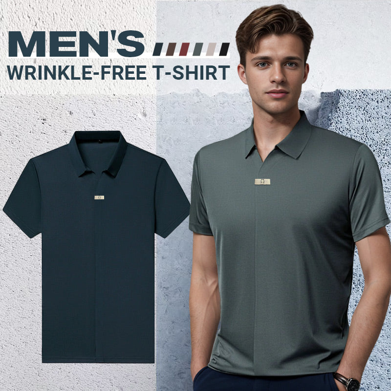 Men’s Casual Lapel Breathable Wrinkle-free T-shirt