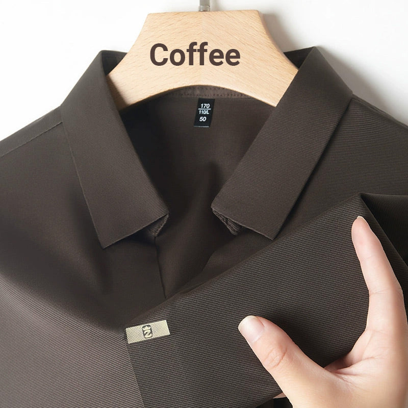 Men’s Casual Lapel Breathable Wrinkle-free T-shirt