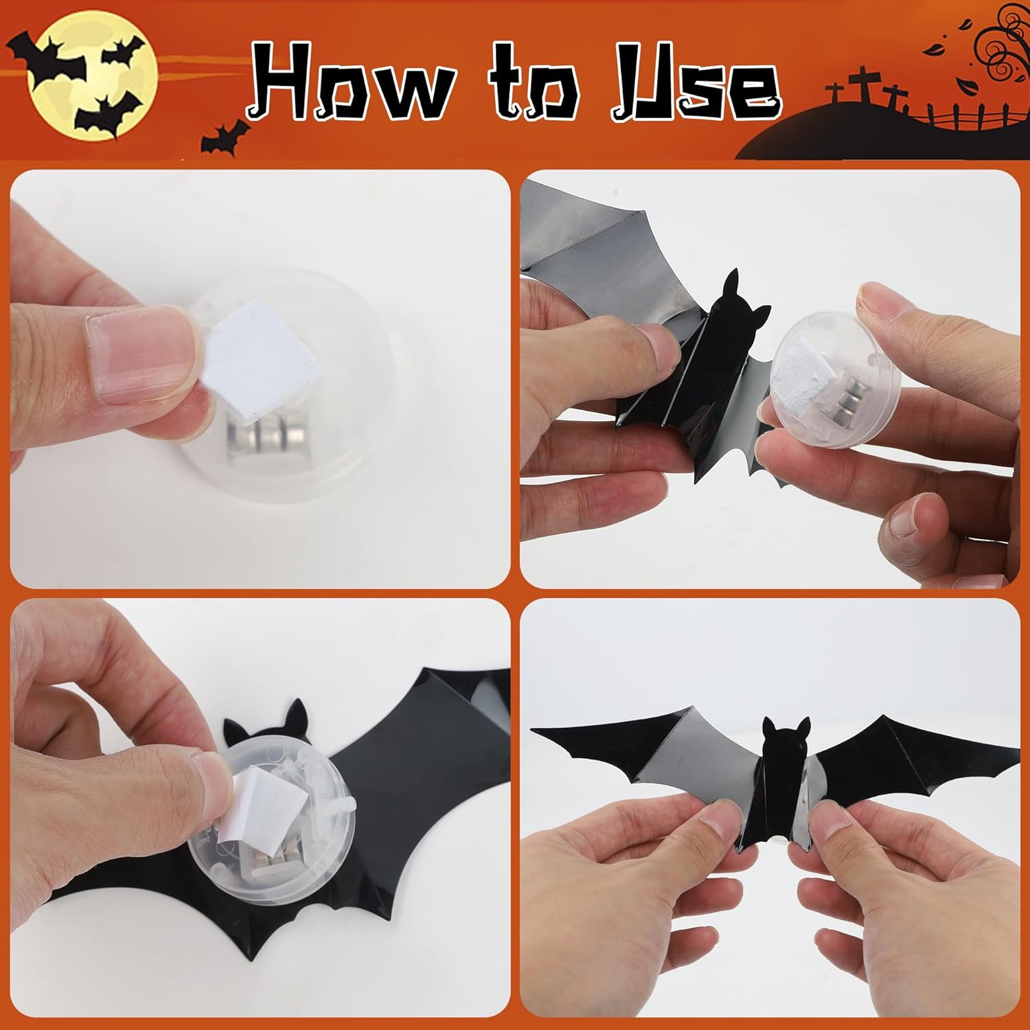 3D LED Bat Stickers