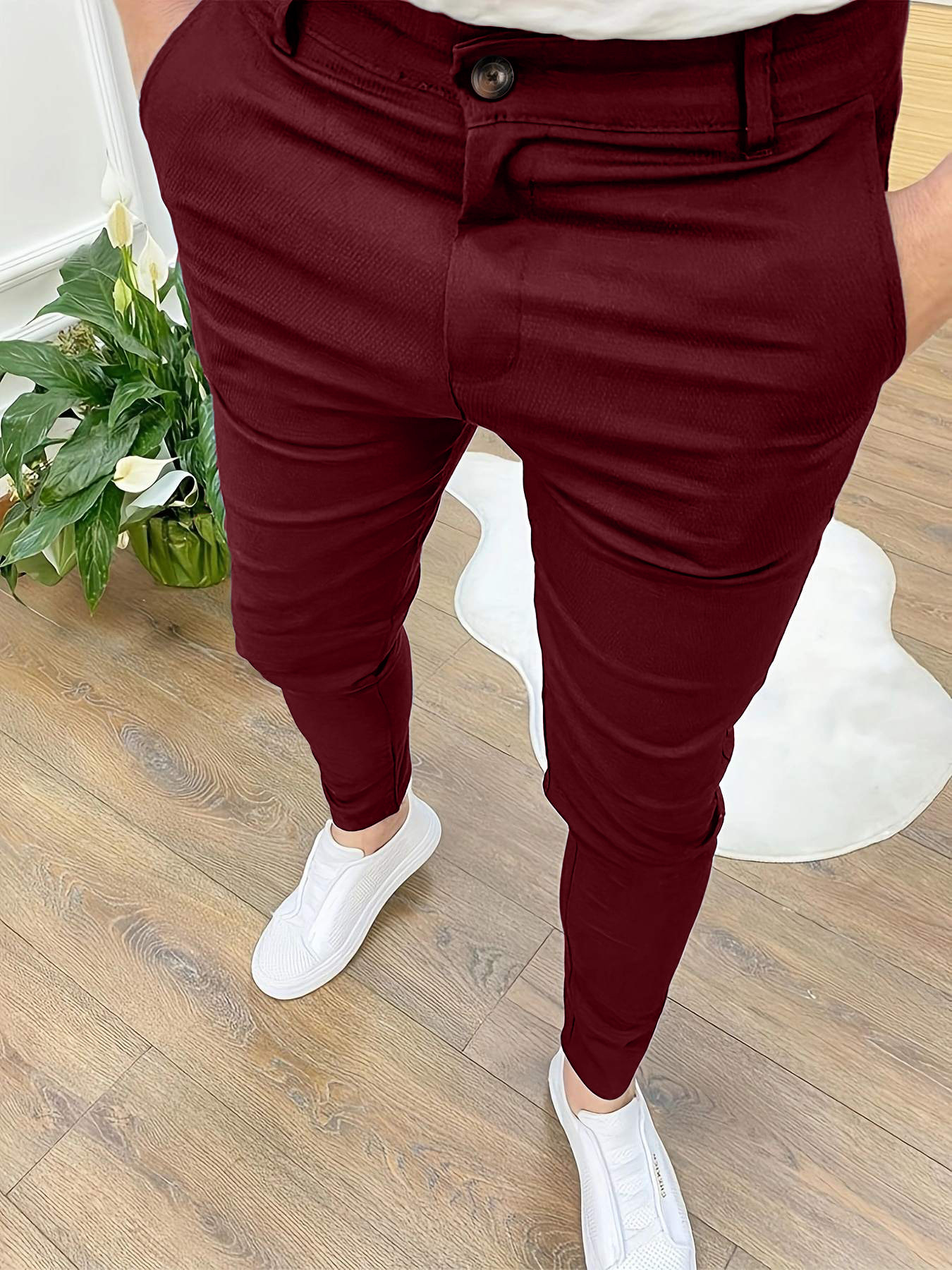 Fashion Casual High Waist Business Skinny Pants - All-Season Pants for Men